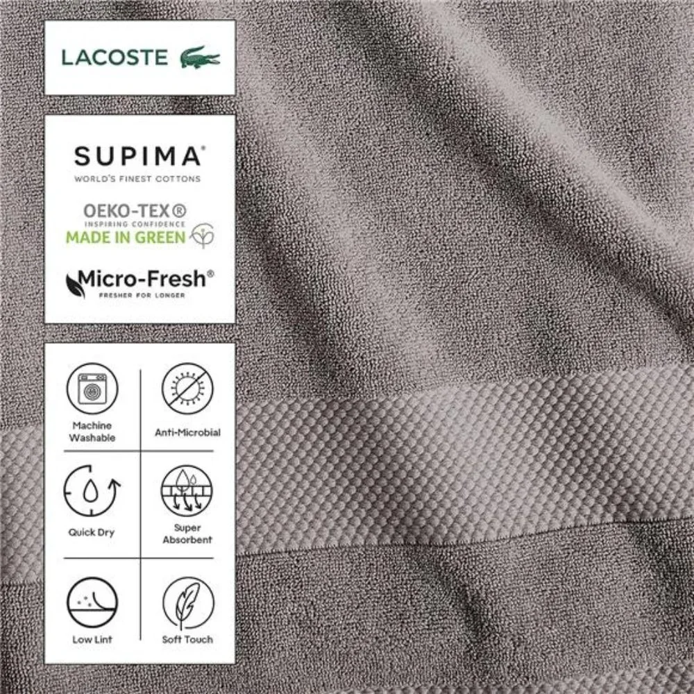 Lacoste NEW Heritage Supima Cotton Bath Towel, Formula One, 30